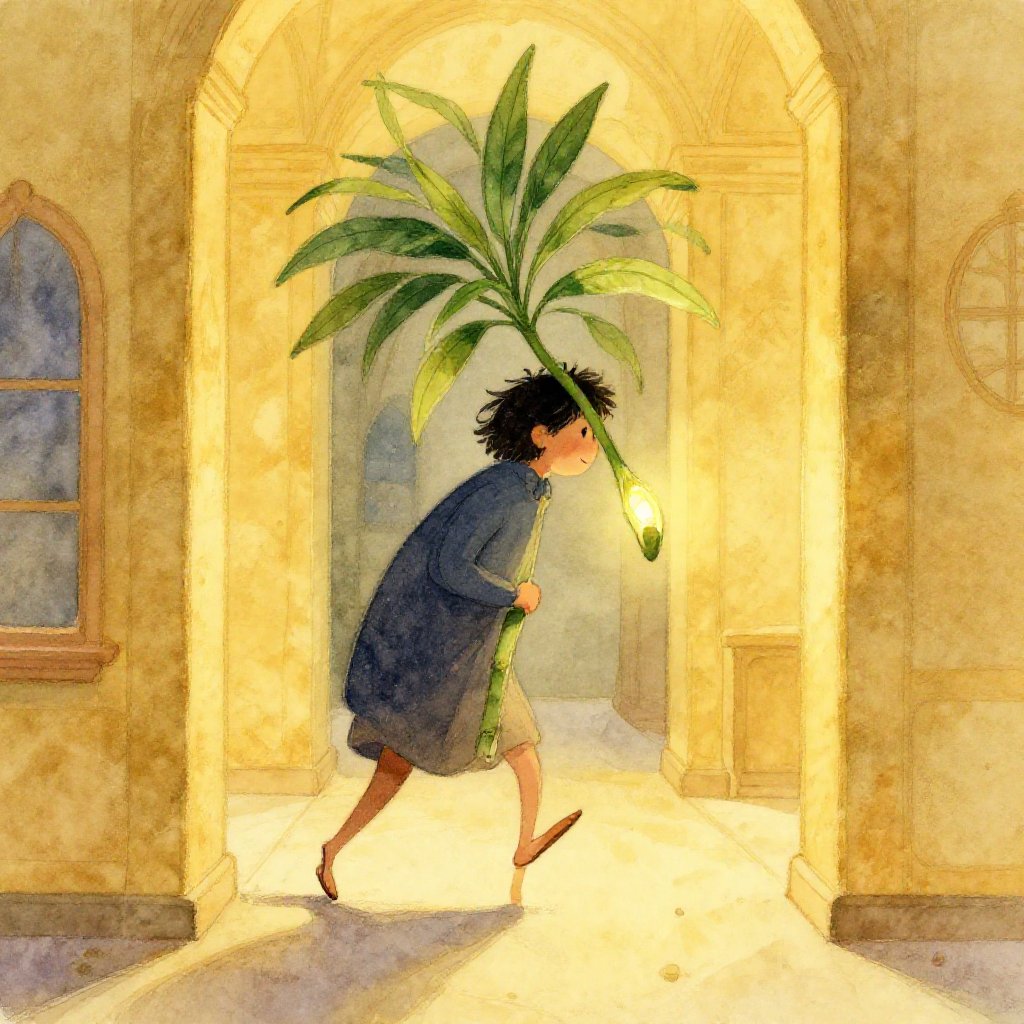 Prometheus at the rim of Olympus at dusk, watching a village below struggle through the night