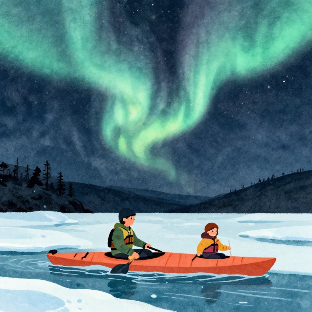 Sedna sinking through darkening layers of Arctic water, her severed fingers trailing upward and transforming into seals and walruses as she descends toward the lightless floor